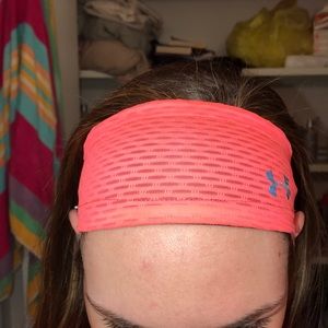 Neon pink under armour headband